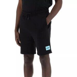 New HUGO Diz Sweat Shorts in Black for Men Size XL
